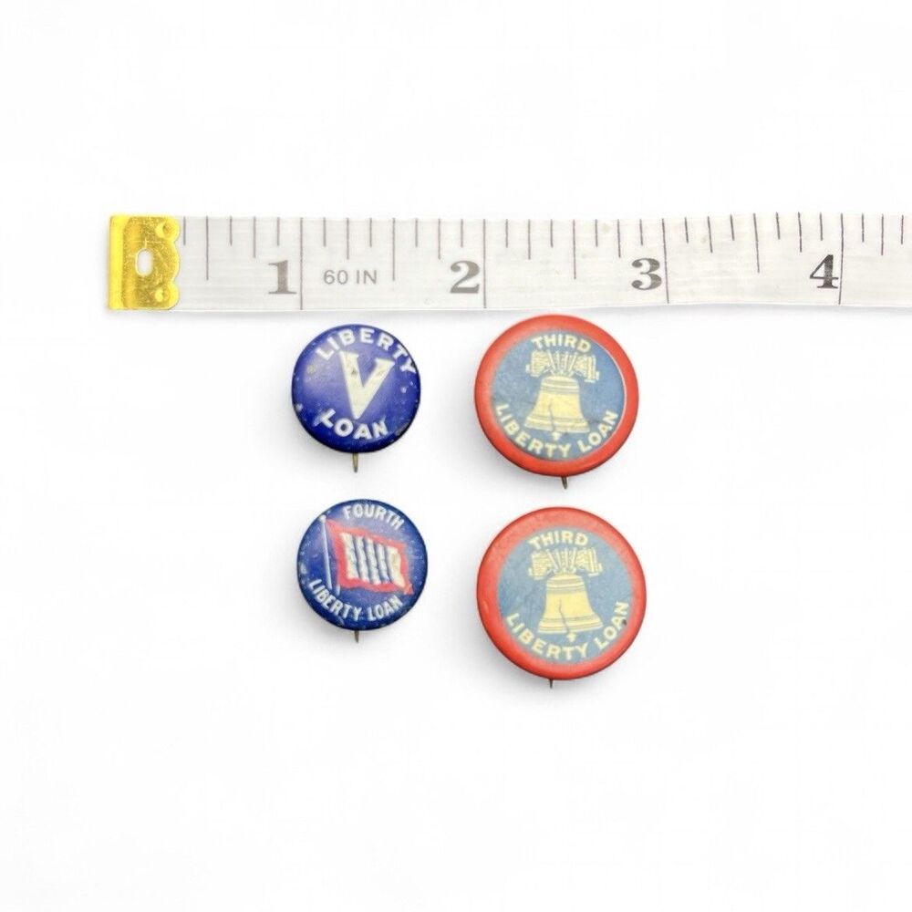 Vintage Pinbacks Liberty Loan & Third & Fourth Liberty Loan Buttons